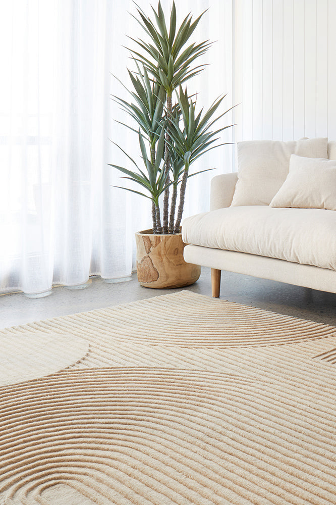 Caldera Beige Wool Rug