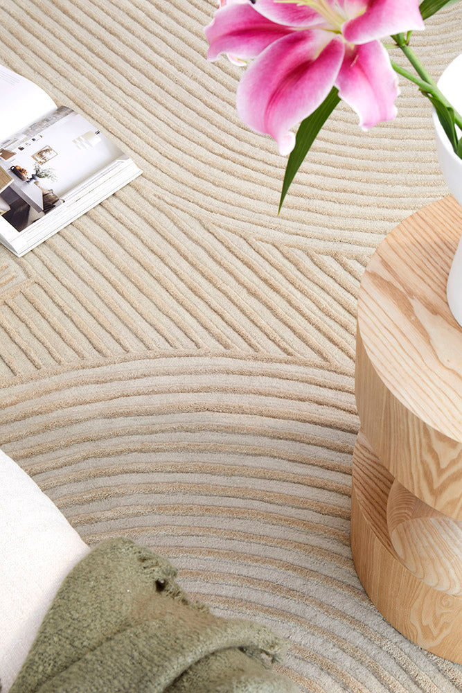Caldera Beige Wool Rug