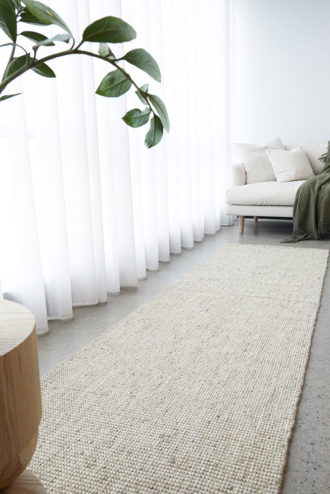 Selvia Beige Wool & Jute Runner Rug