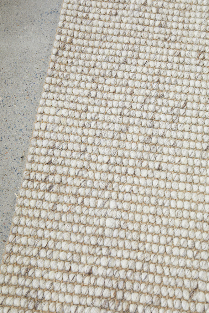 Selvia Beige Wool & Jute Runner Rug