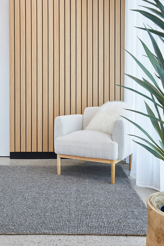 Selvia Graphite Grey Wool & Jute Rug