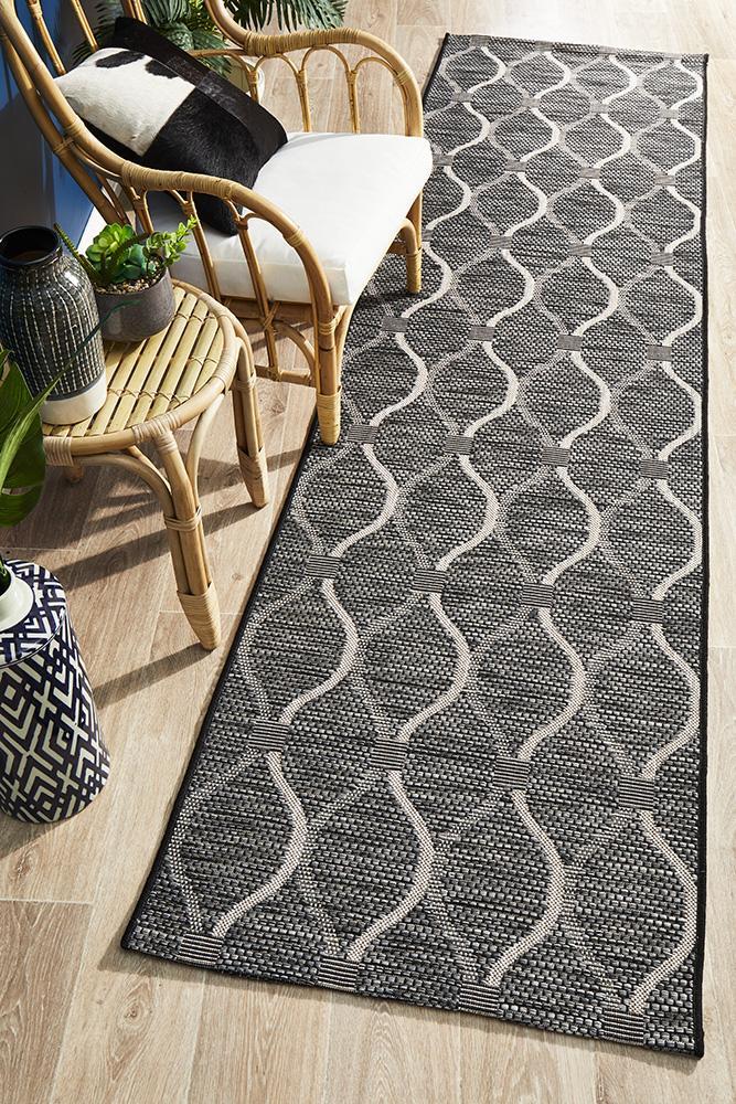 Terrazza Ebony Brown Runner Rug