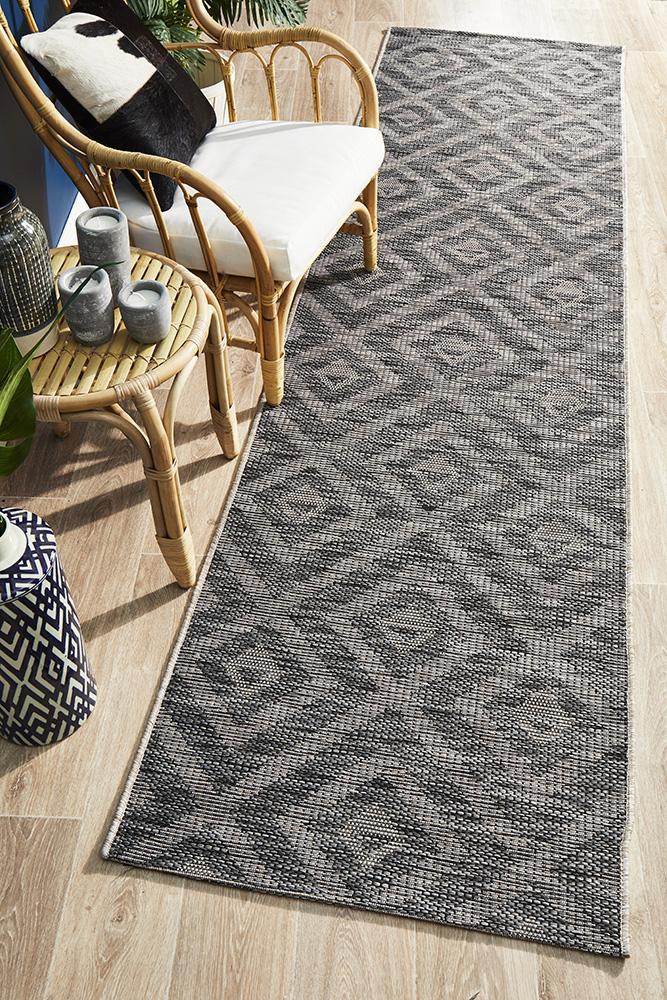 Terrazza Black Runner Rug