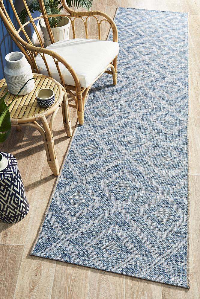 Terrazza Indigo Blue Runner Rug