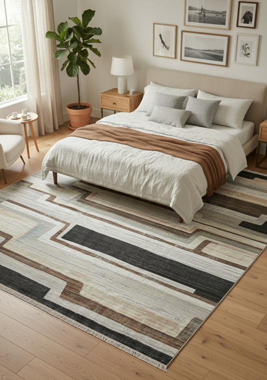 Tova Brown Black Rug