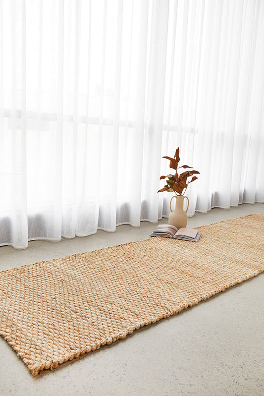 Tessella Beige Jute Runner Rug
