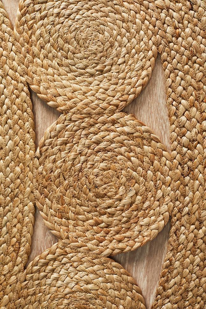 Tessura Alpha Natural Beige Jute & Cotton Round Rug