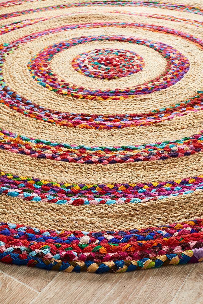 Tessura Bravo Multi Jute & Cotton Round Rug