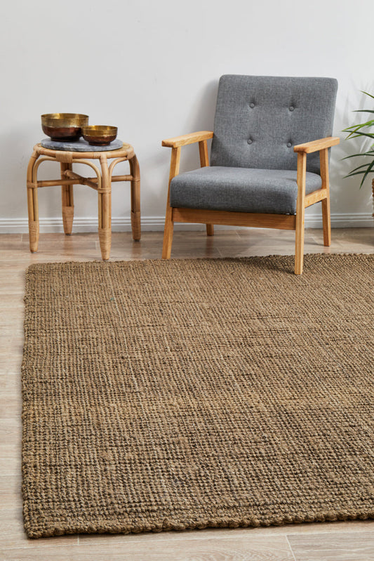 Tessura Brown Jute & Cotton Rug