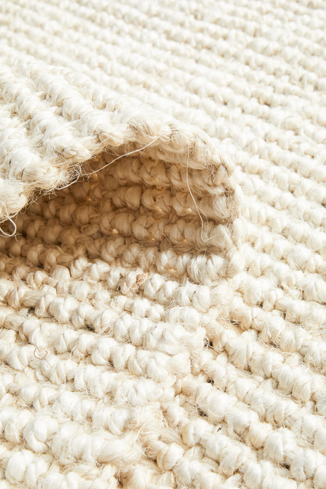 Tessura Ivory Jute & Cotton Runner Rug
