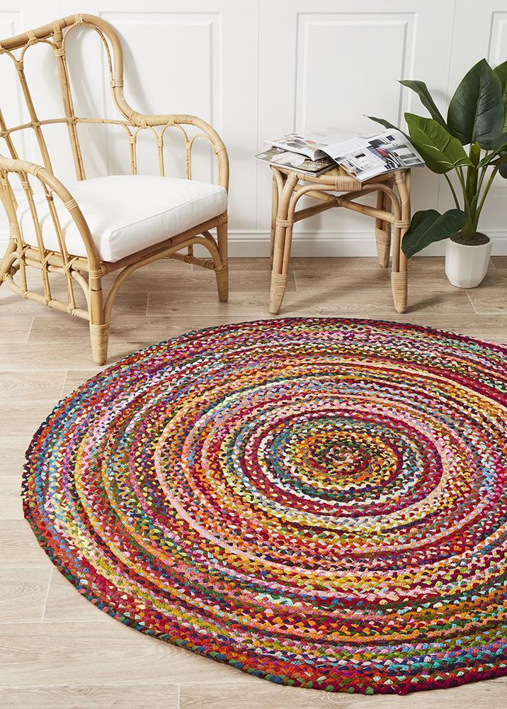 Tessura Multi Jute & Cotton Round Rug