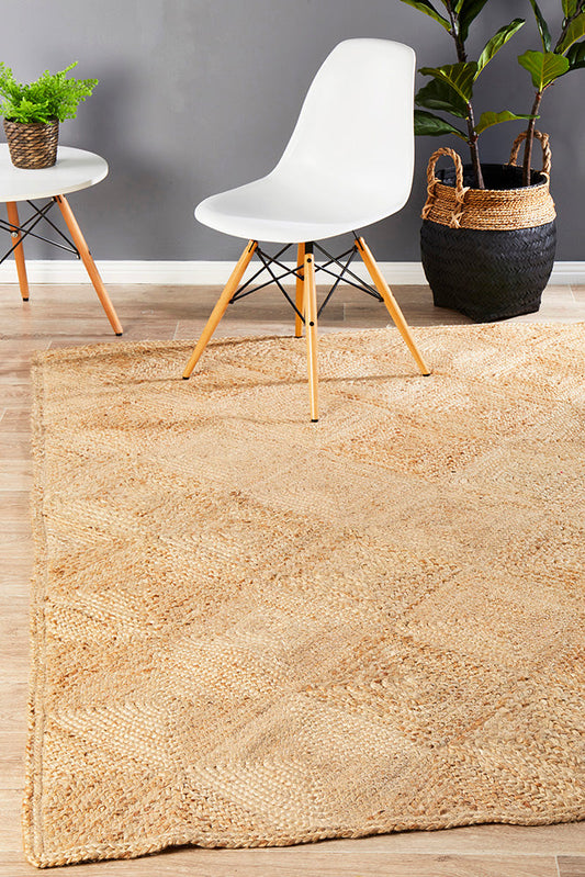 Tessura Natural Beige Jute & Cotton Rug