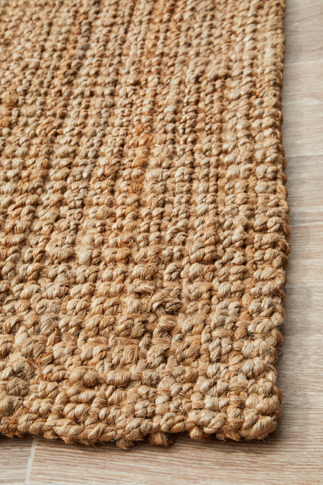 Tessura Stripes Natural Beige Jute & Cotton Rug
