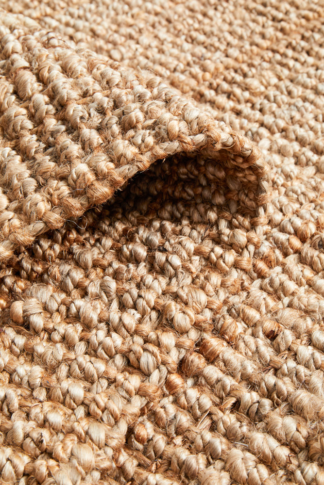 Tessura Stripes Natural Beige Jute & Cotton Runner Rug