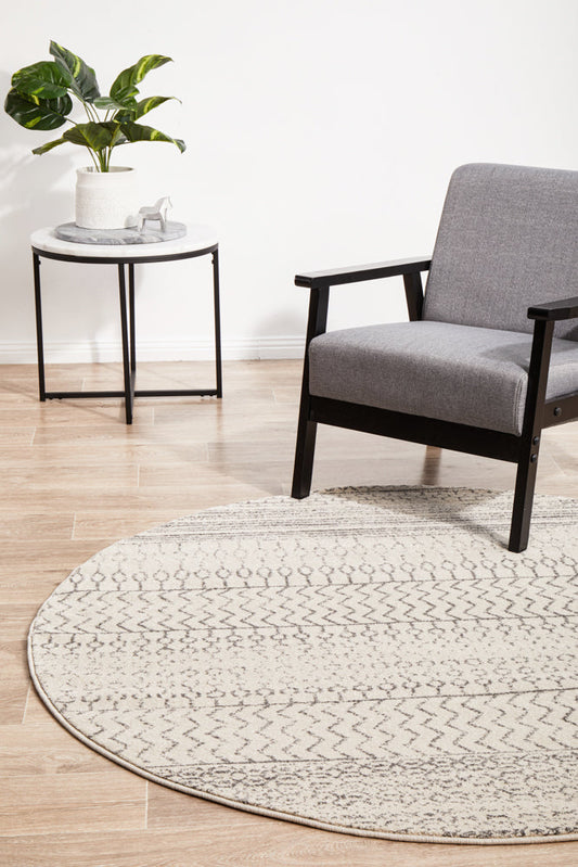 Umbra Fossil Silver Round Rug