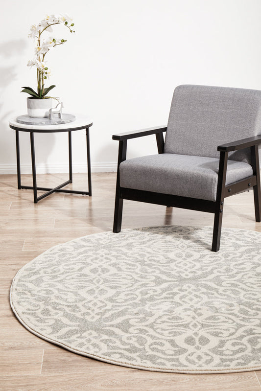 Umbra Ivory & Silver Round Rug