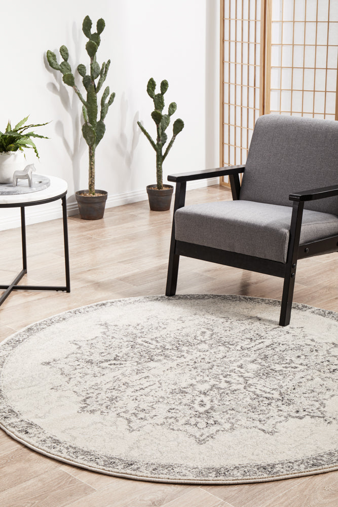 Umbra Silver Transitional Round Rug