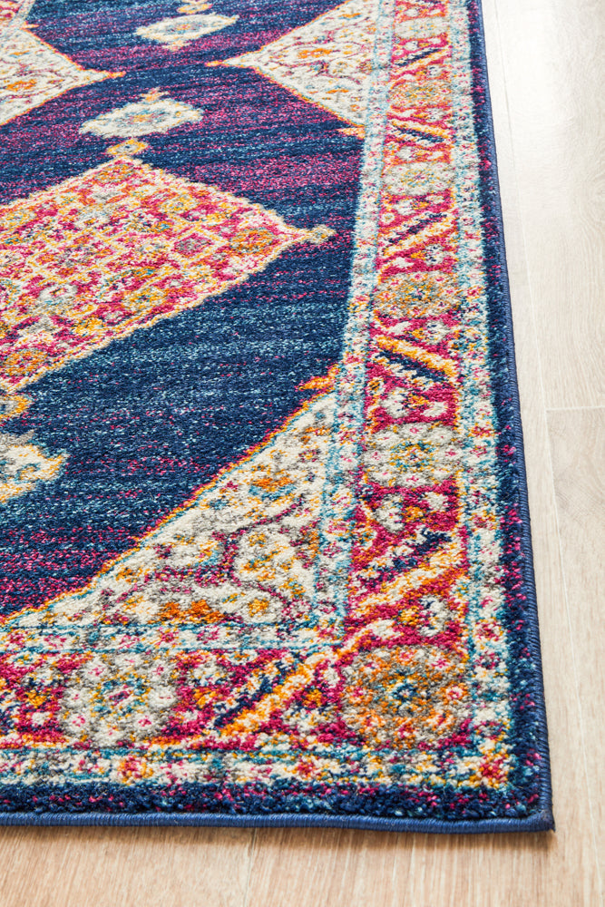 Vestra Blue Traditional Runner Rug