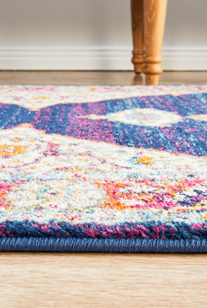 Vestra Blue Traditional Runner Rug