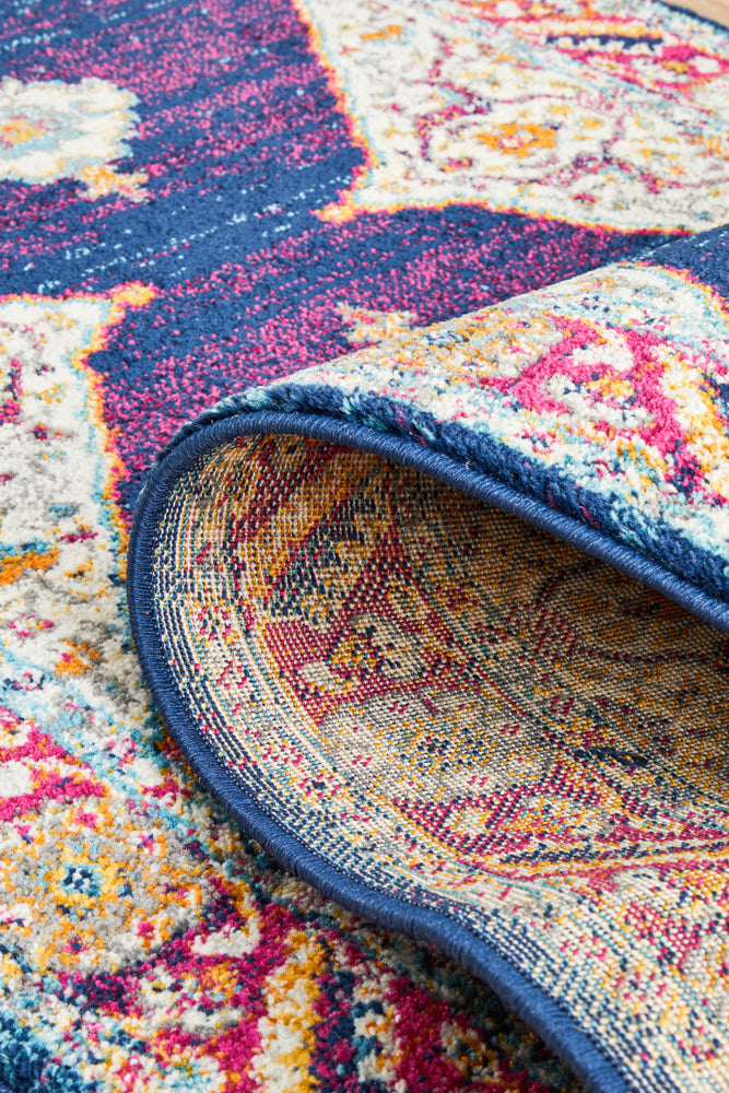 Vestra Blue Traditional Runner Rug