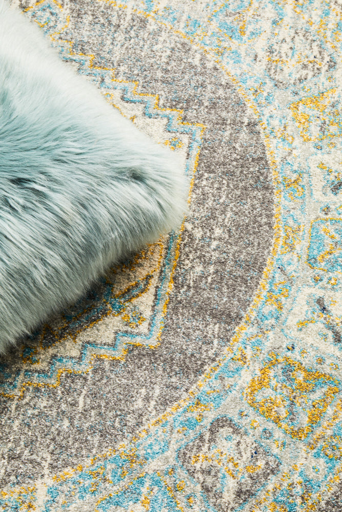 Vestra Grey Transitional Round Rug