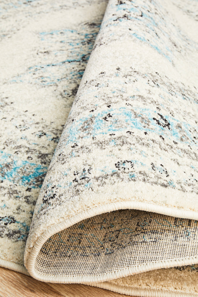 Vestra White Transitional Round Rug