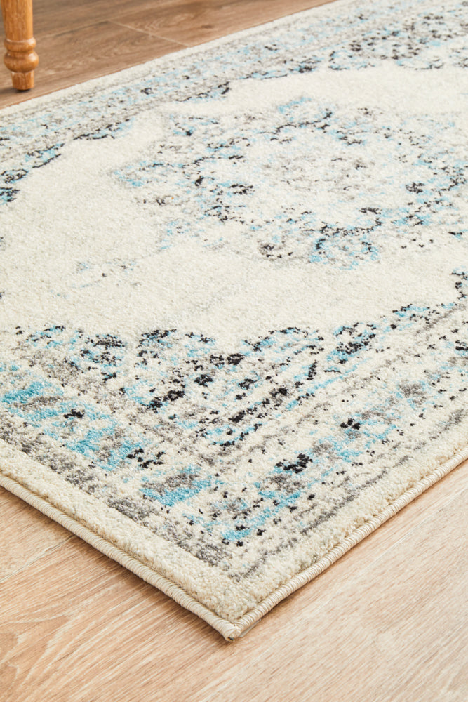 Vestra White Transitional Runner Rug