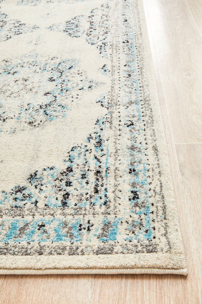Vestra White Transitional Runner Rug