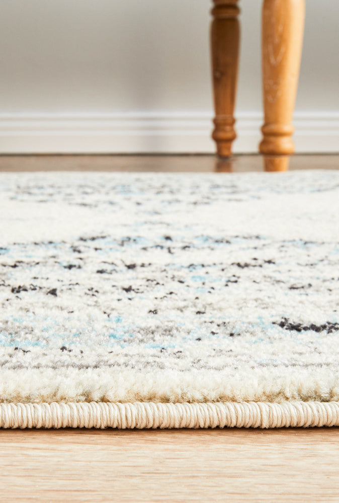 Vestra White Transitional Runner Rug