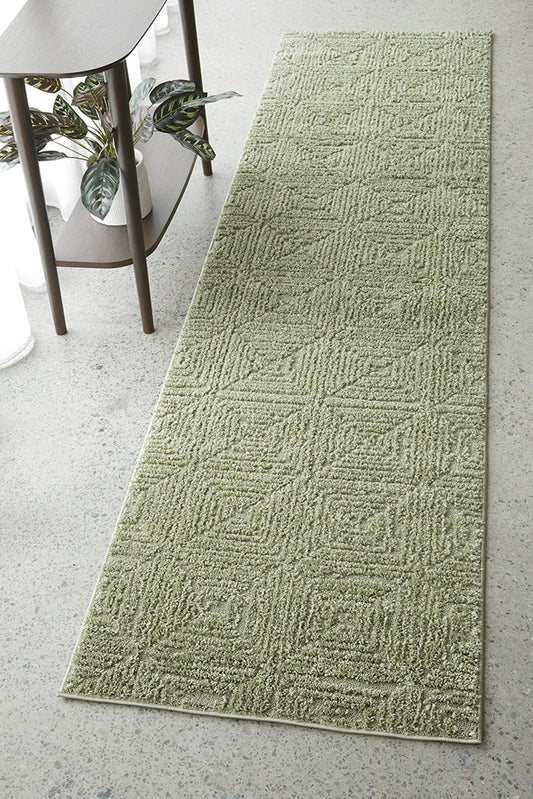 Zanera Moss Green Runner Rug