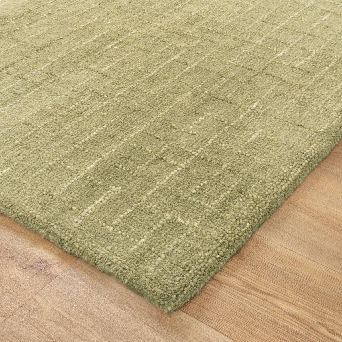 Alure Modern Green Wool Rug