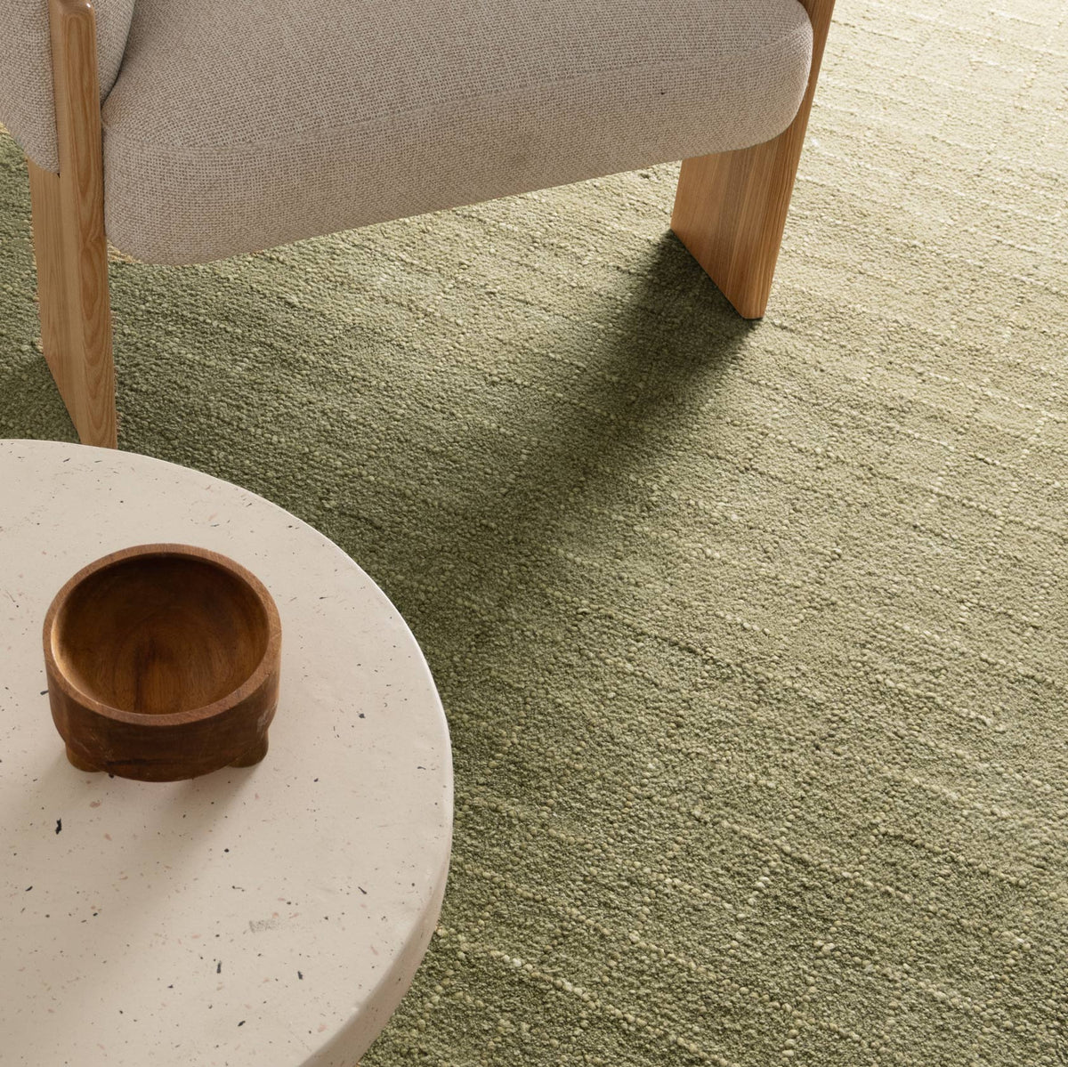 Alure Modern Green Wool Rug