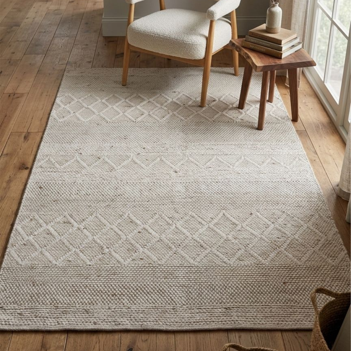 Aris Beige Wool Rug