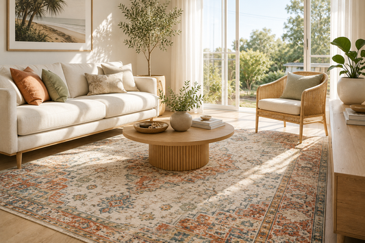 Best rug colours for bright living rooms Australia