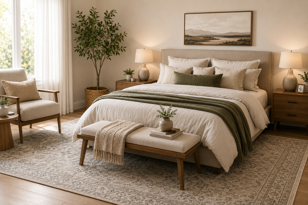 How to Style a Rug in Your Bedroom