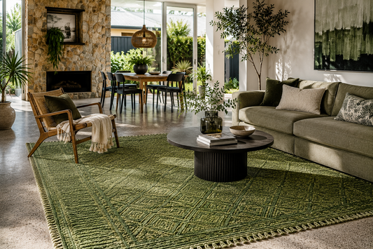 green rug