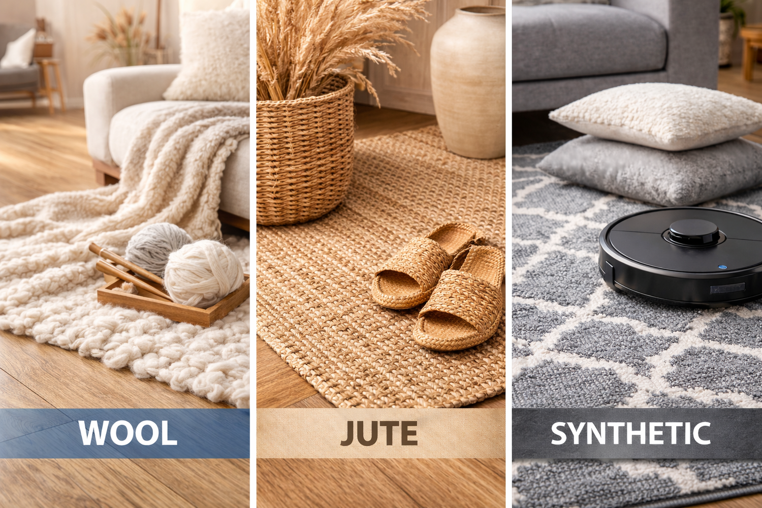 Wool vs Jute vs Synthetic Rugs