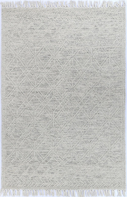 Pearl Ivory Black Wool Rug