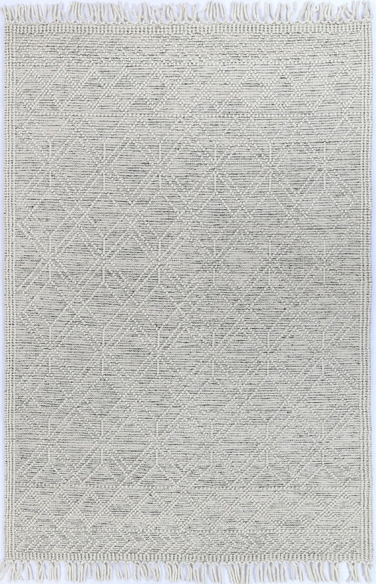 Pearl Ivory Black Wool Rug