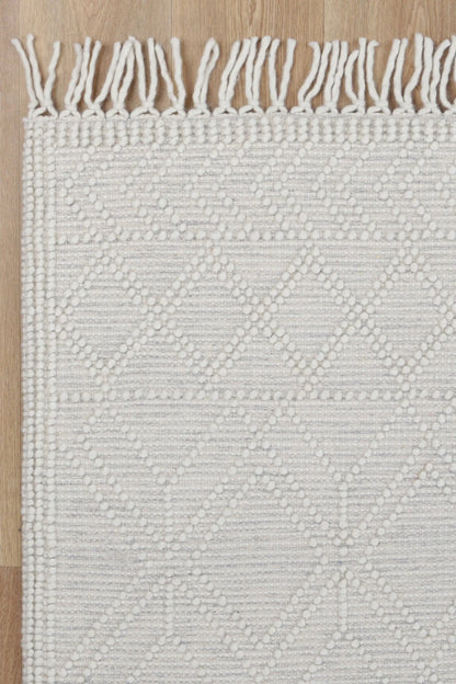Pearl Ivory Grey Wool Rug