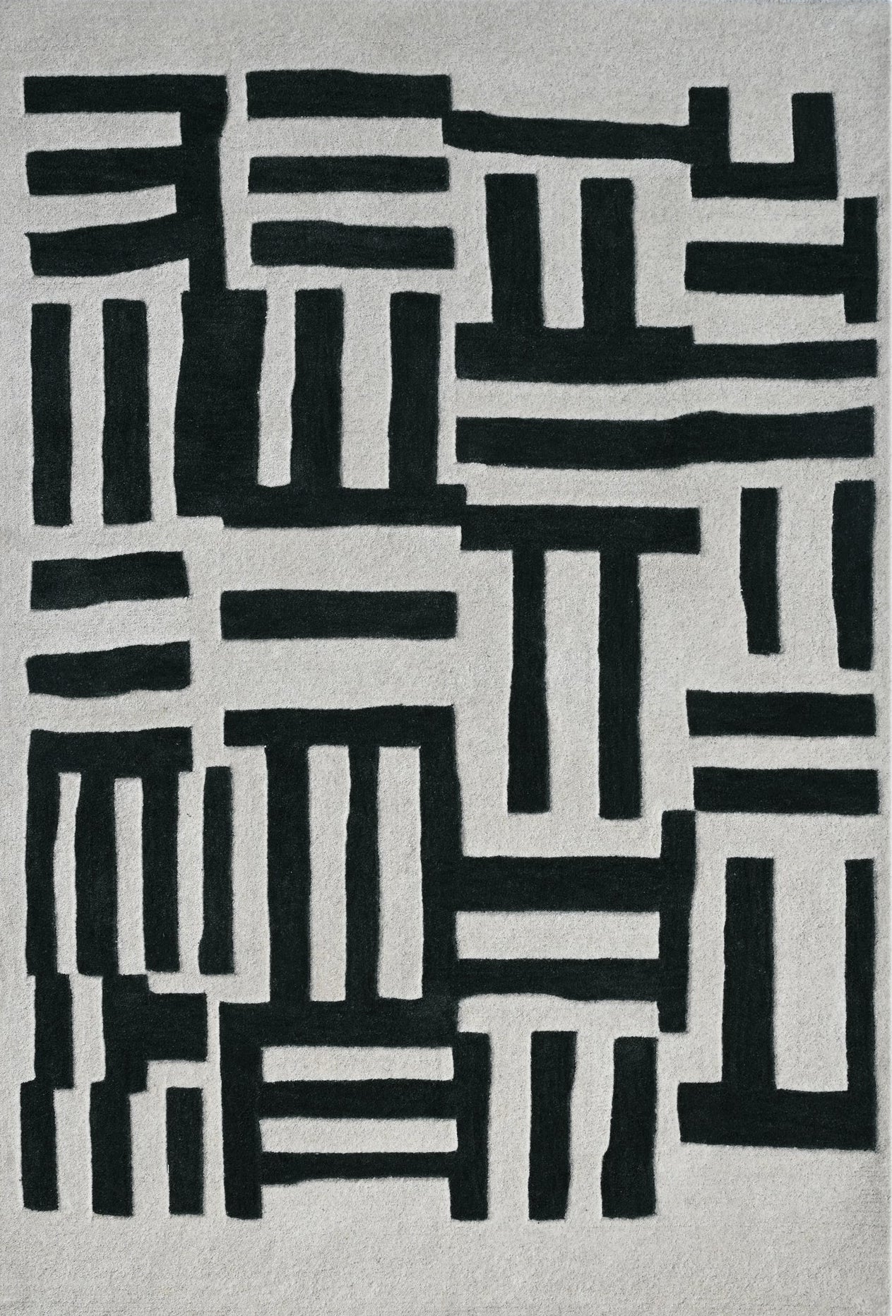 Mehari Ivory & Green Wool Rug