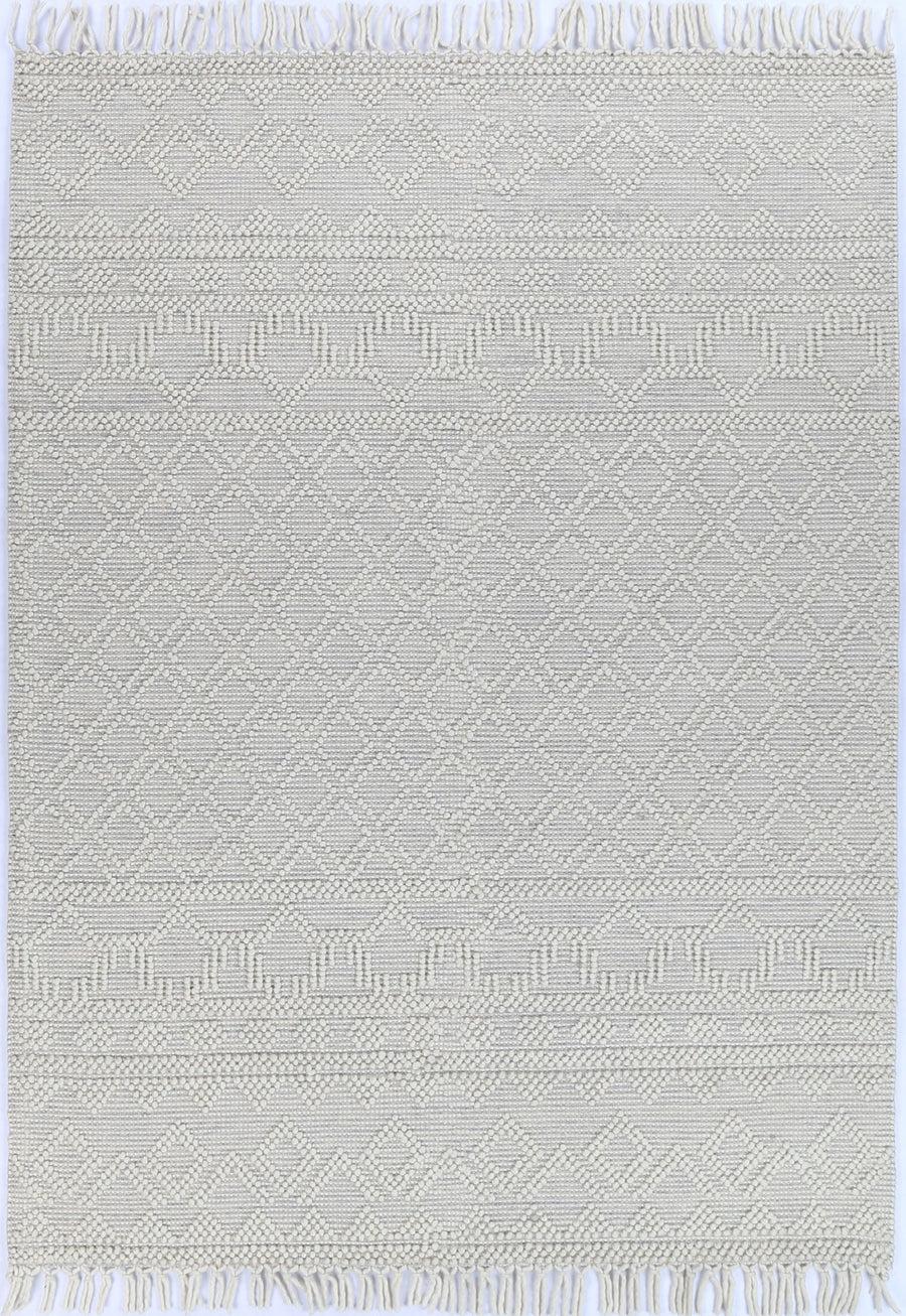Luzo Ivory Grey Wool Rug