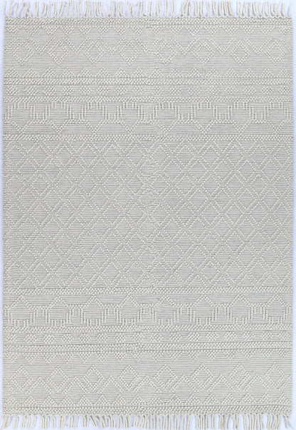 Luzo Ivory Grey Wool Rug
