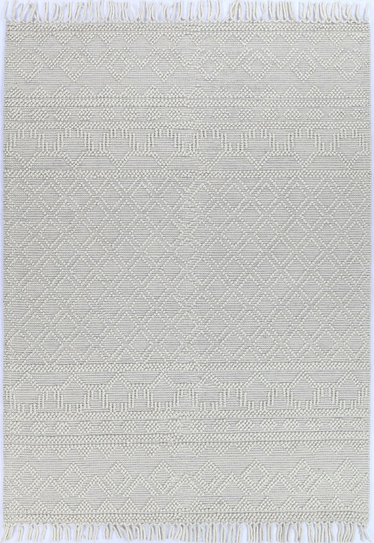 Luzo Ivory Grey Wool Rug