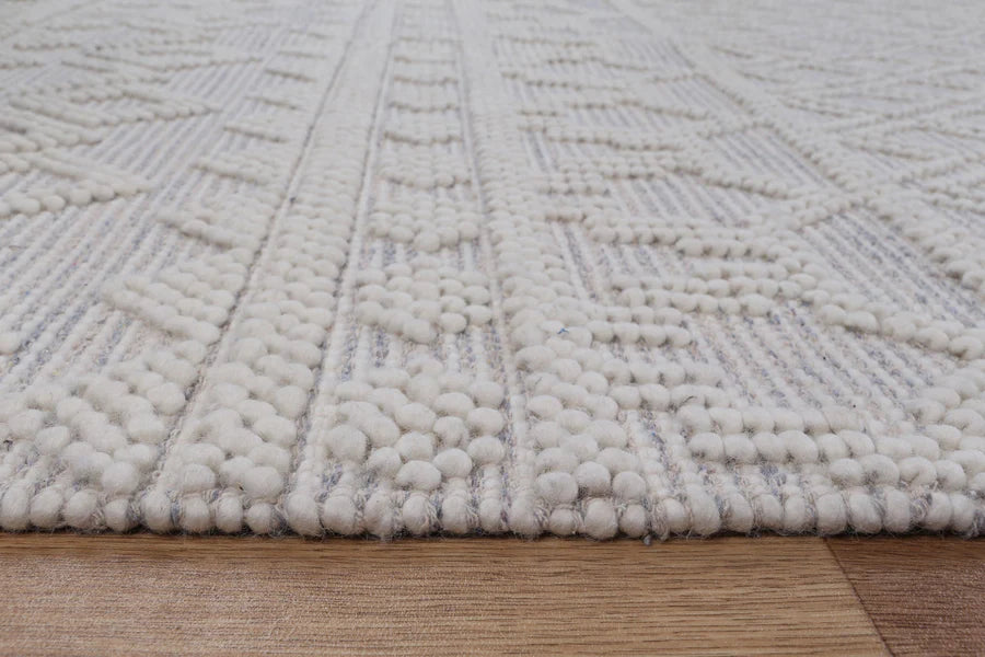 Luzo Ivory Grey Wool Rug
