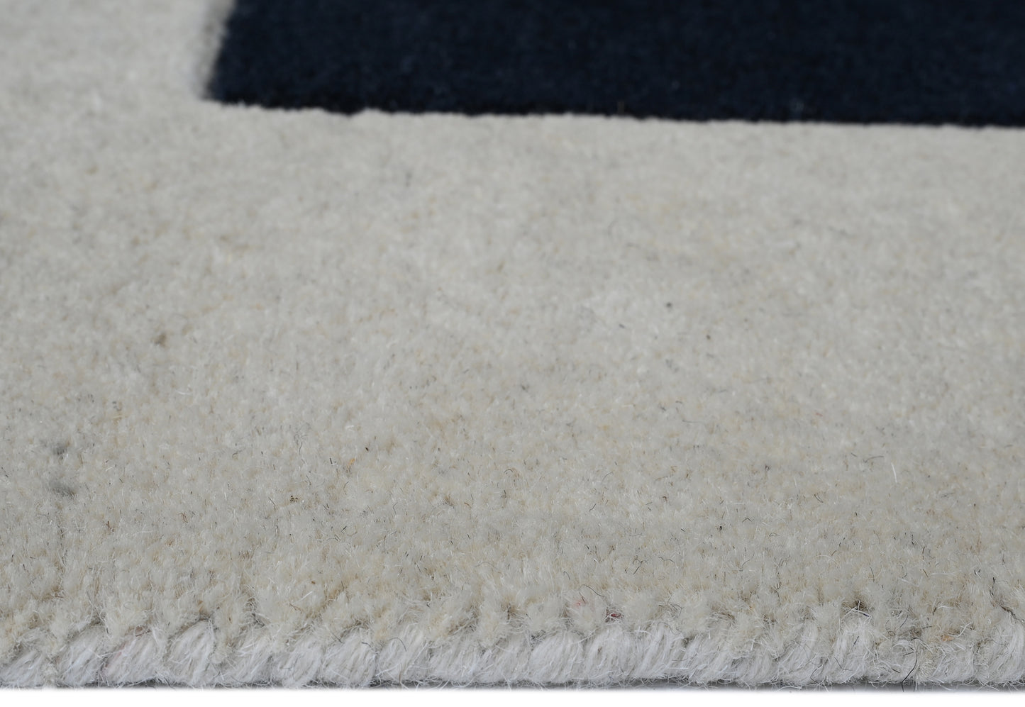 Mehari Ivory & Navy Wool Rug