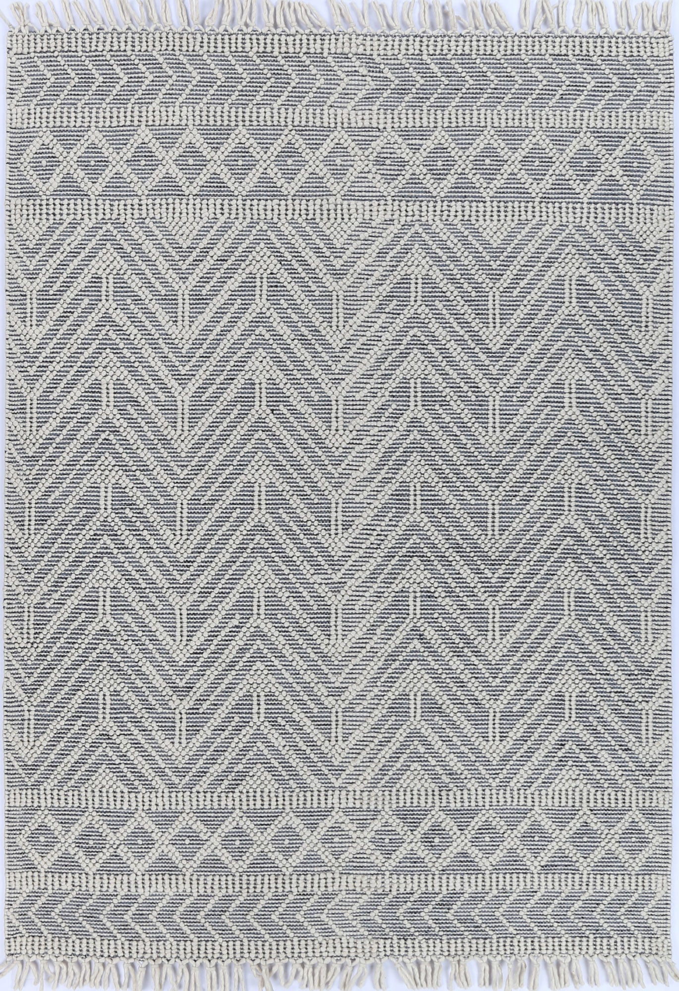 Vexa Ivory Grey Wool Rug