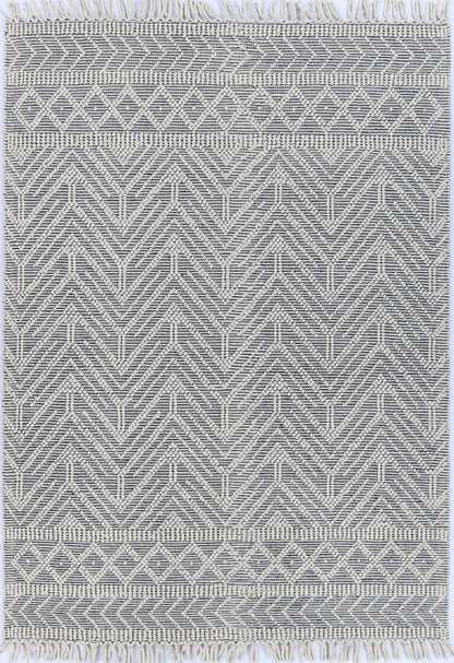 Vexa Ivory Grey Wool Rug