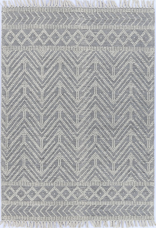 Vexa Ivory Grey Wool Rug