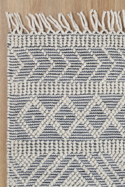 Vexa Ivory Grey Wool Rug